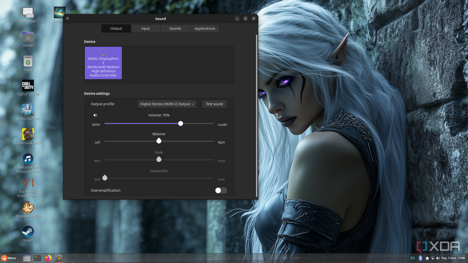 Ubuntu Cinnamon sound settings