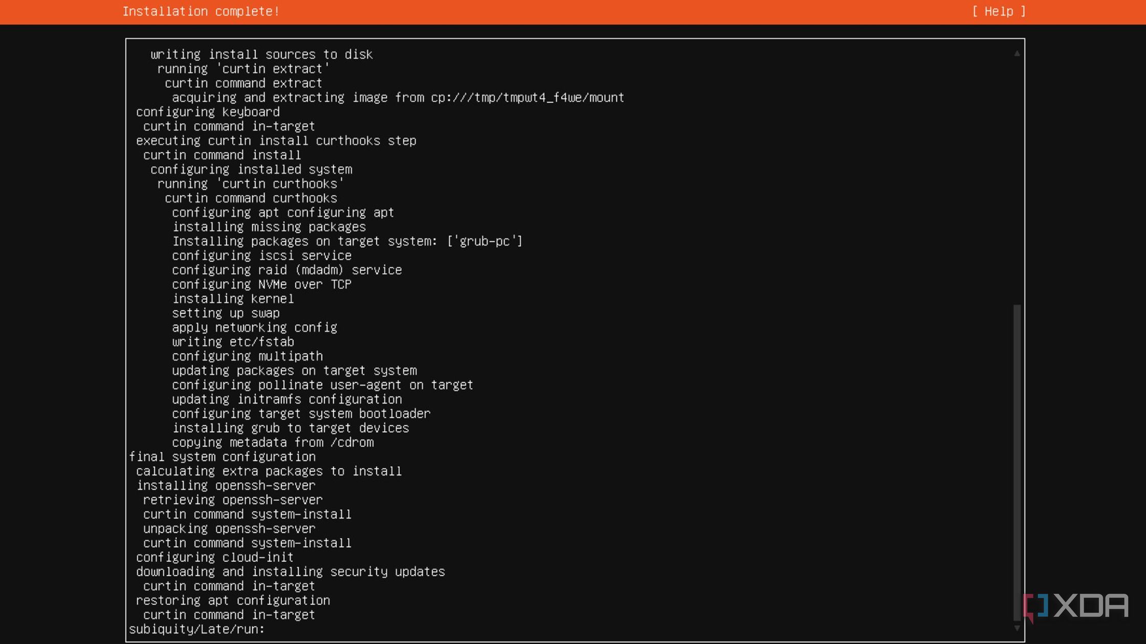 Finishing the Ubuntu Server installation