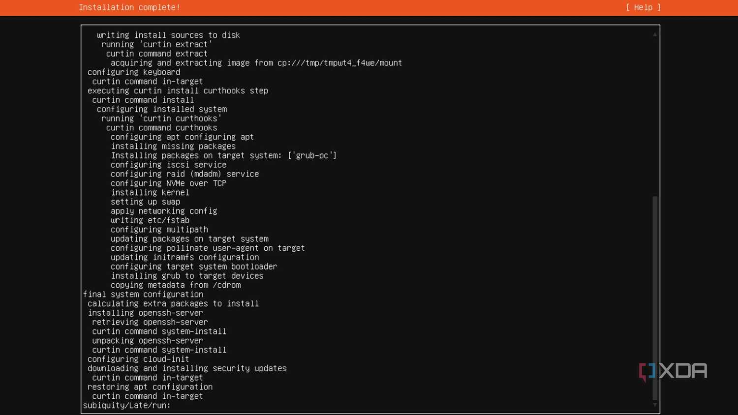 Finishing the Ubuntu Server installation