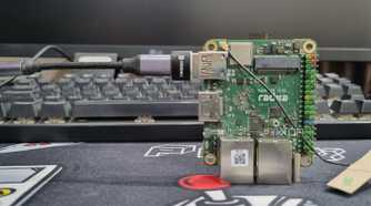 photo of usb dac connected with radxa cubie