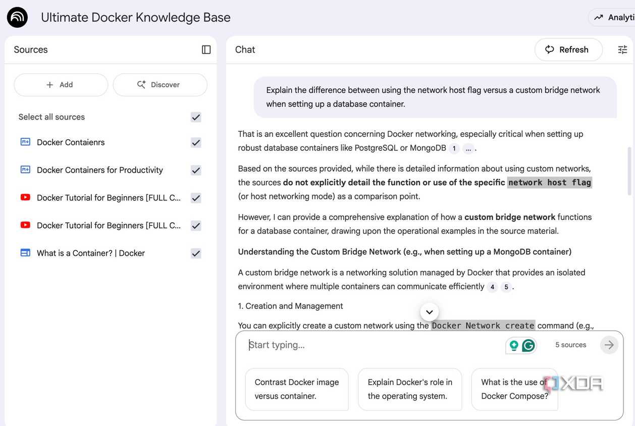 Docker content in NotebookLM