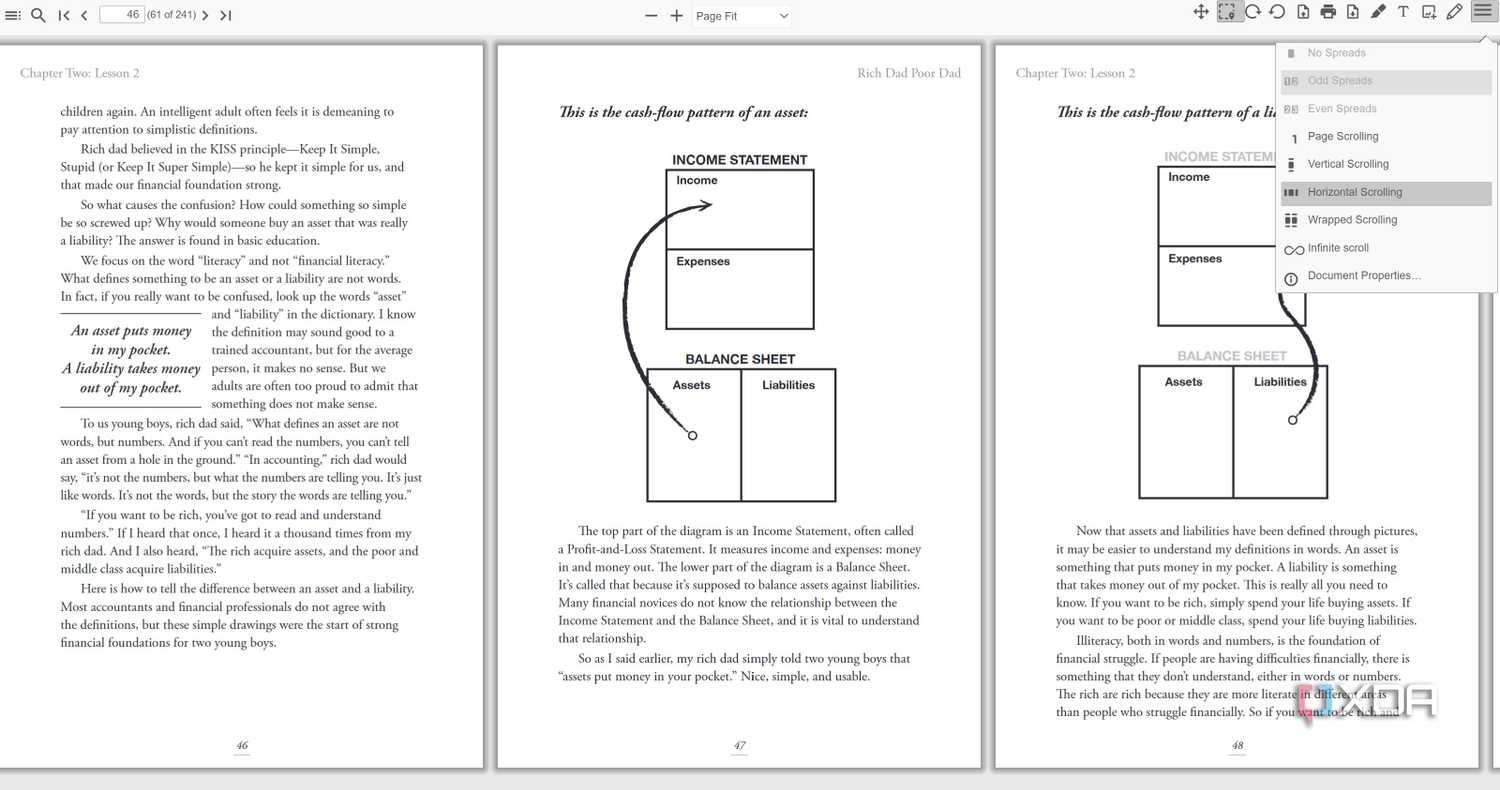 Multiple scrolling options in BookLore