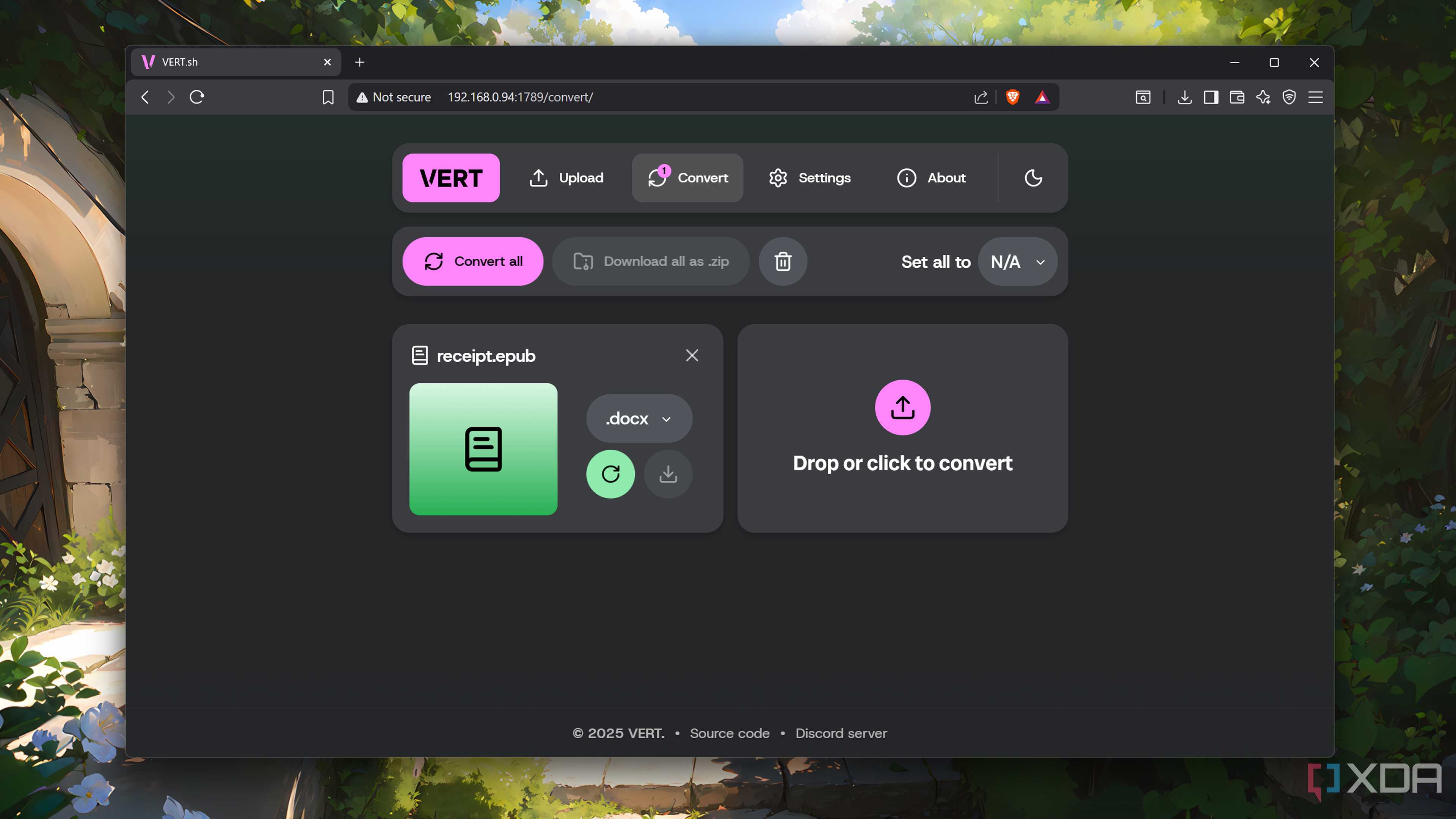 Vert Transfer Vert is the best self-hosted file converter out there, and it's not ...