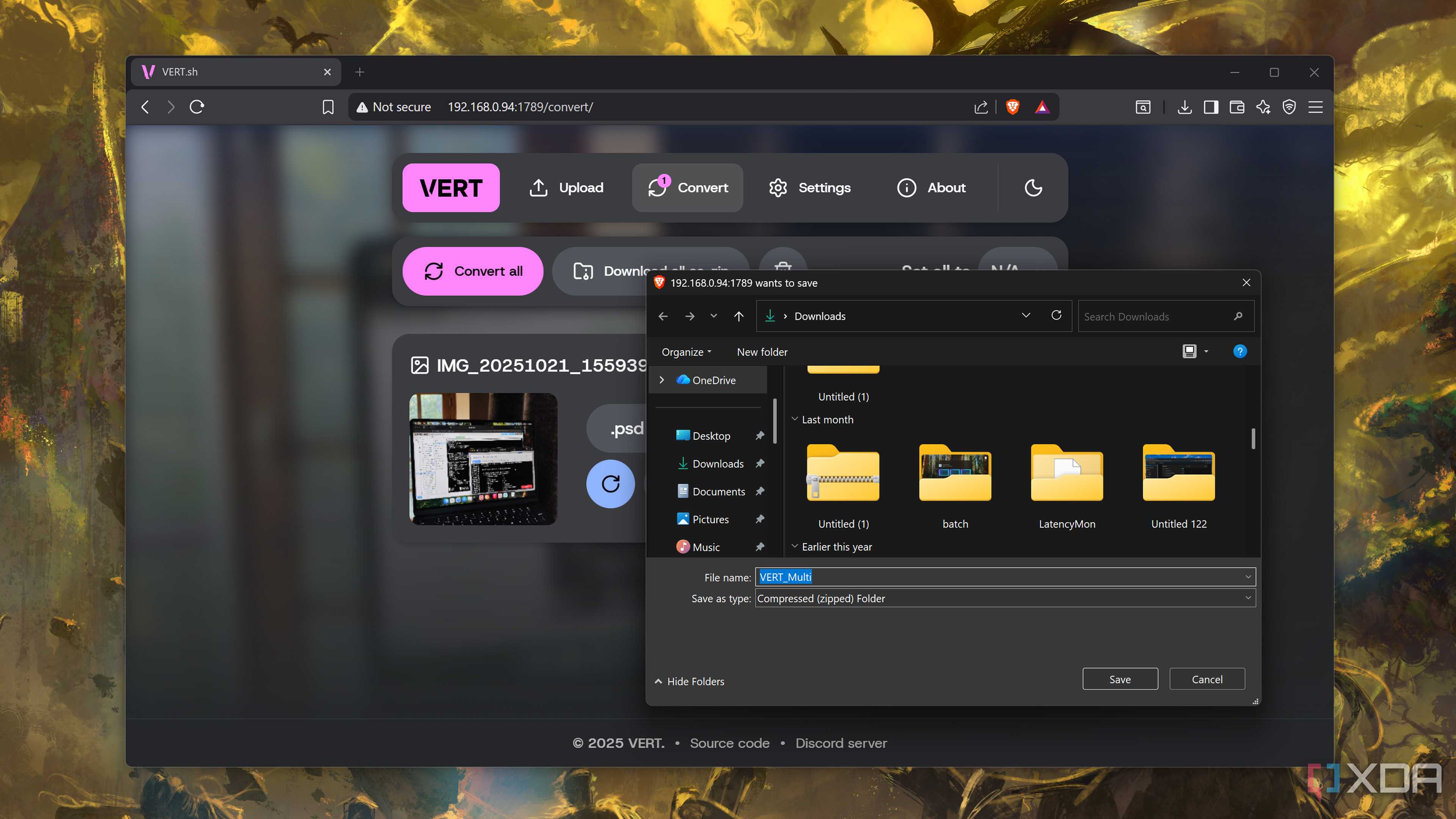 Choosing files in Vert