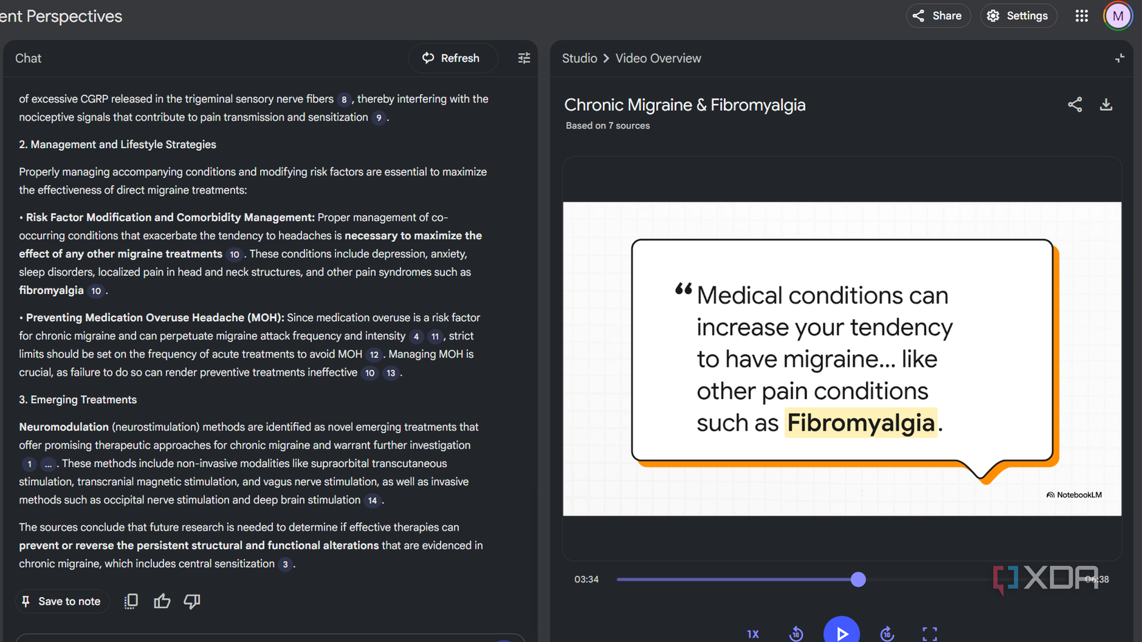 descripción general en vídeo sobre la migraña y la fibromialgia