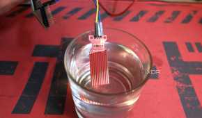 water level depth detection sensor connected to an ESP32 board