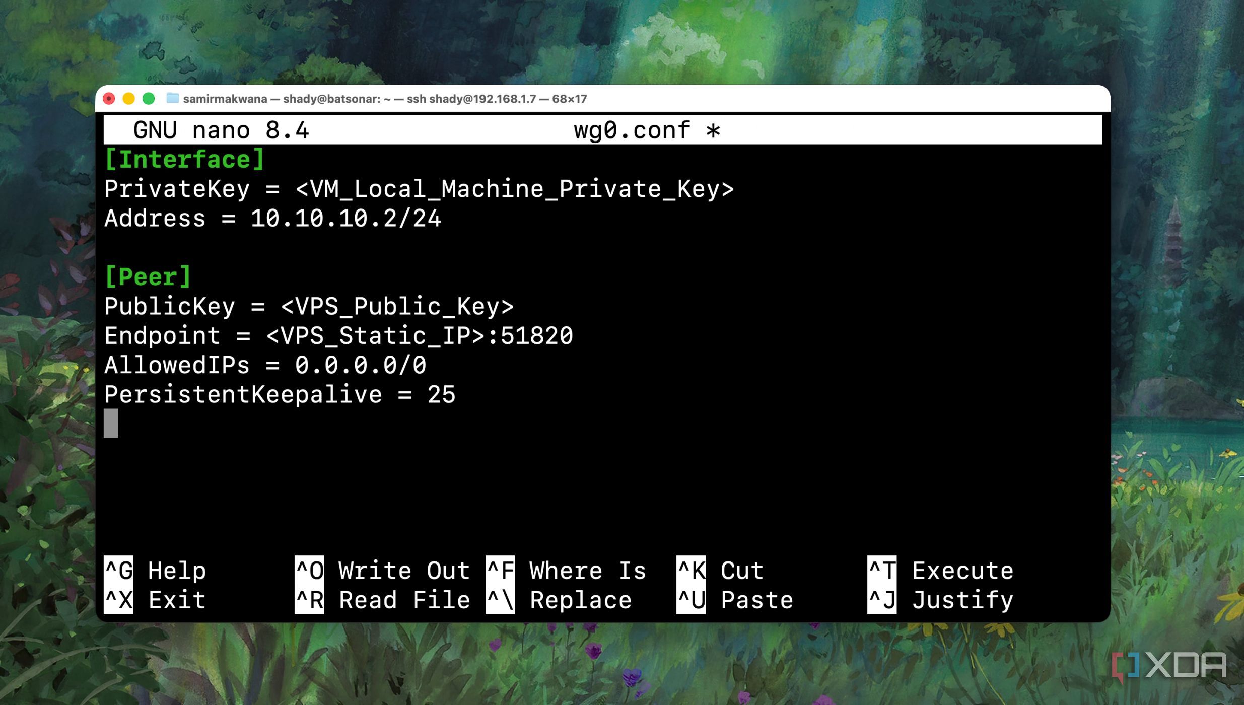 Setting up the WireGuard Instance on the home machine