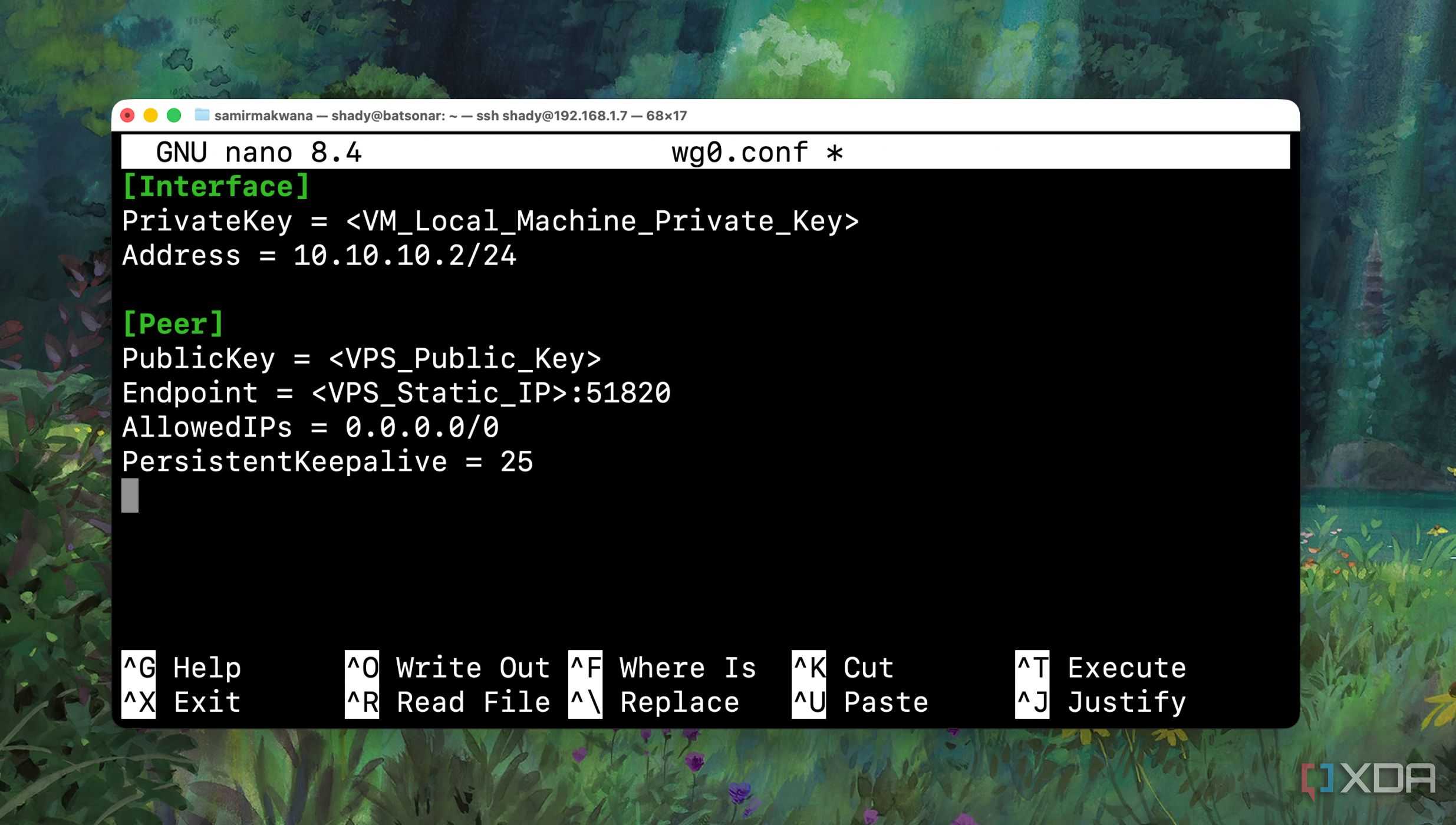 Setting up the WireGuard Instance on the home machine