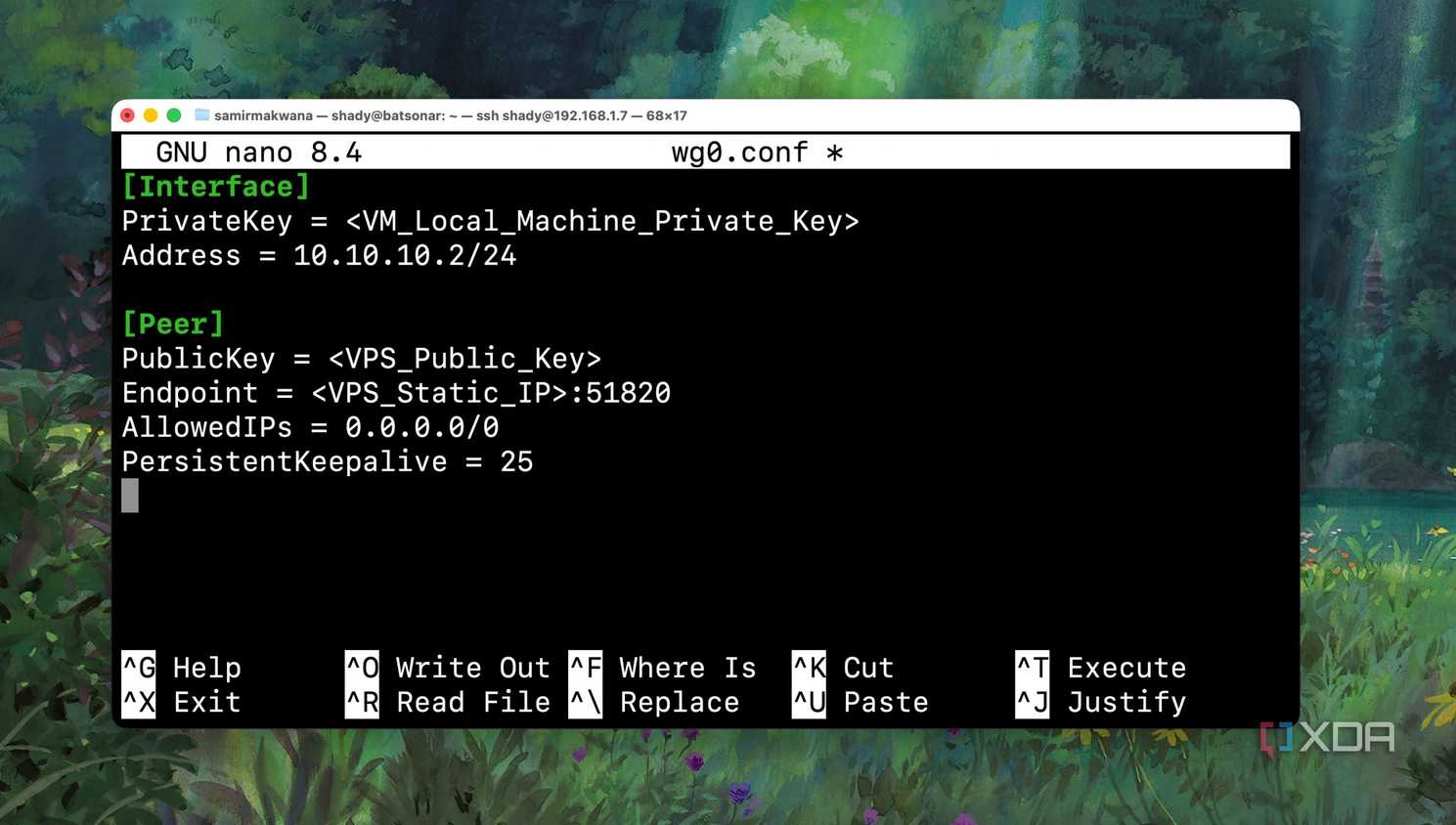 Setting up the WireGuard Instance on the home machine