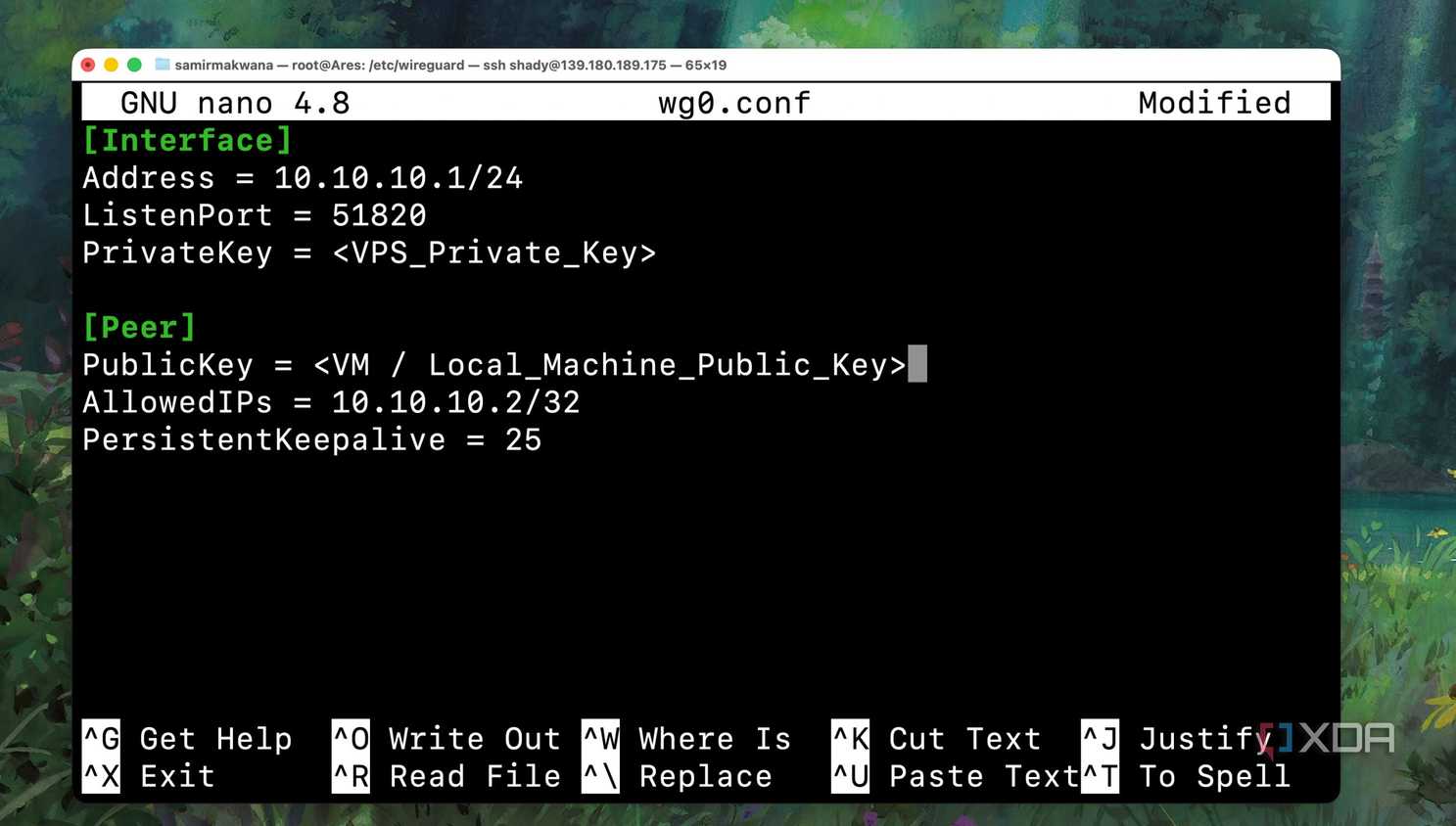 Inspecting the WireGuard Interface Configuration on VPS