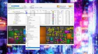 Screenshot of a WizTree window showing storage analysis and additional options