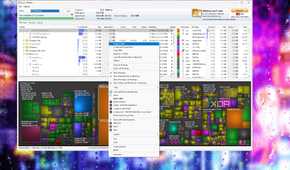Screenshot of a WizTree window showing storage analysis and additional options