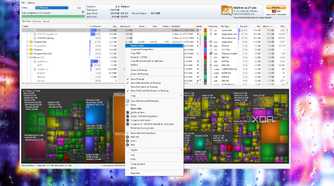 Screenshot of a WizTree window showing storage analysis and additional options