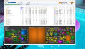 Screenshot of a WizTree window showing storage analysis of C drive