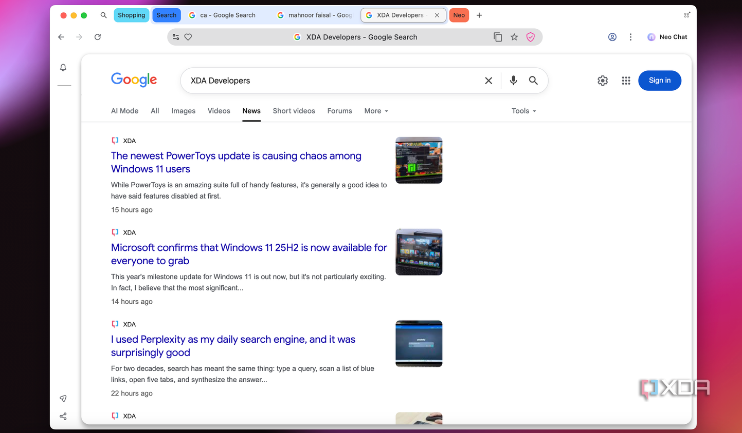 XDA Developers Google Search result-1