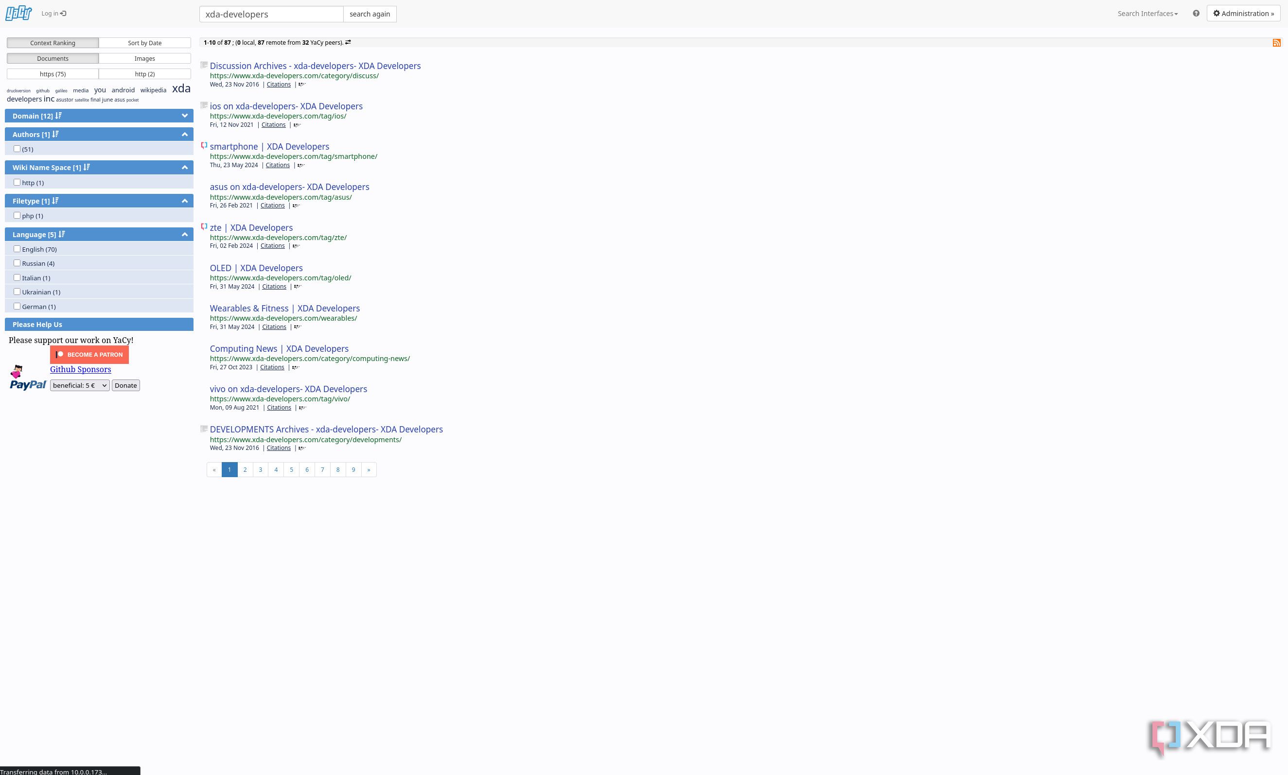 Self-host your own search engine with YaCy and Docker