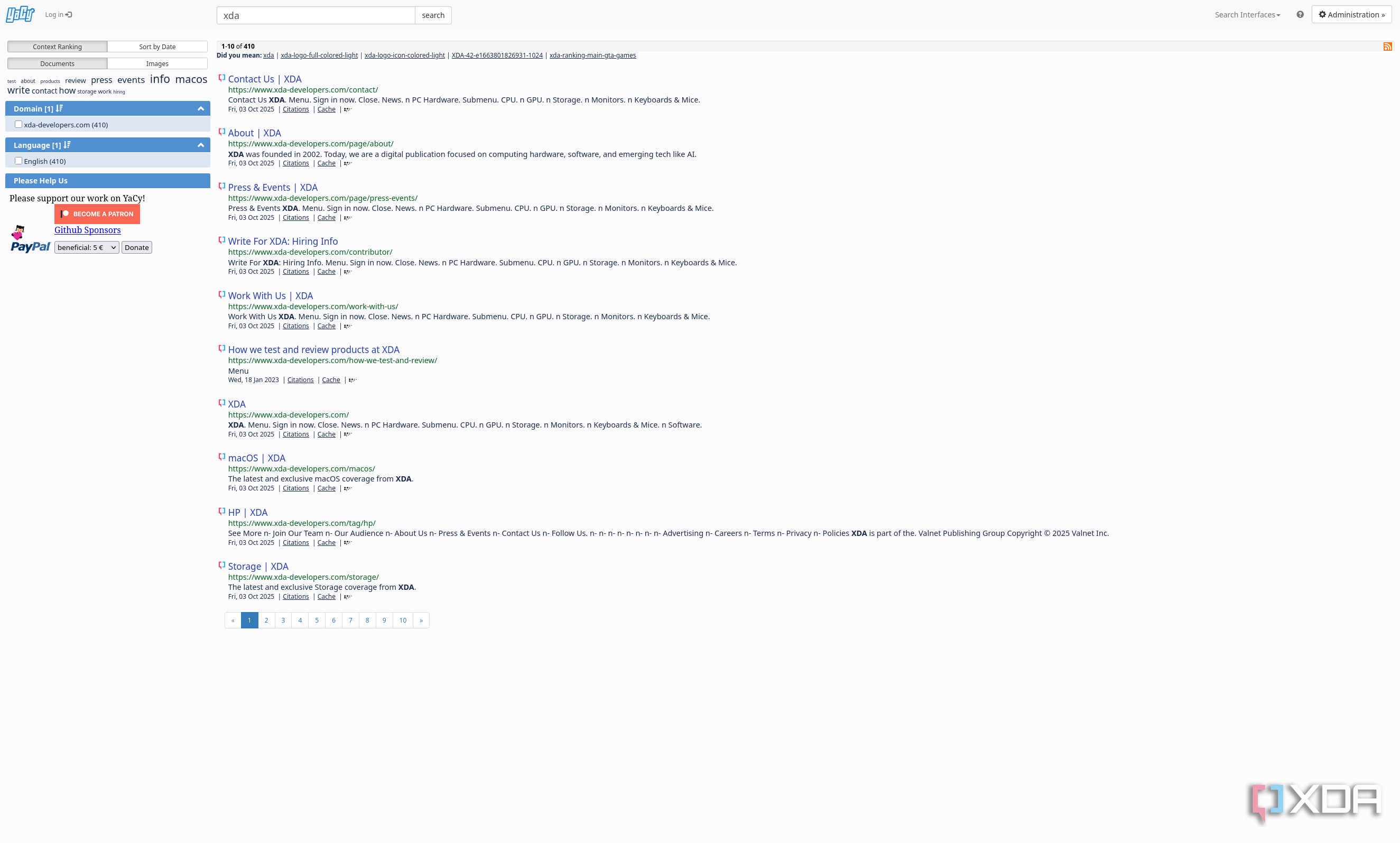 Self-host your own search engine with YaCy and Docker