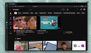 YouTube open on Opera Neon