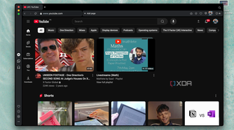 YouTube open on Opera Neon