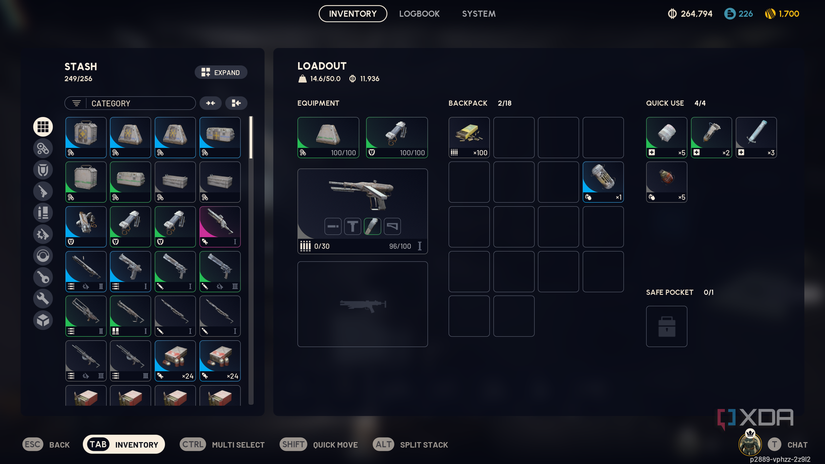 A loadout before a run in Arc Raiders.