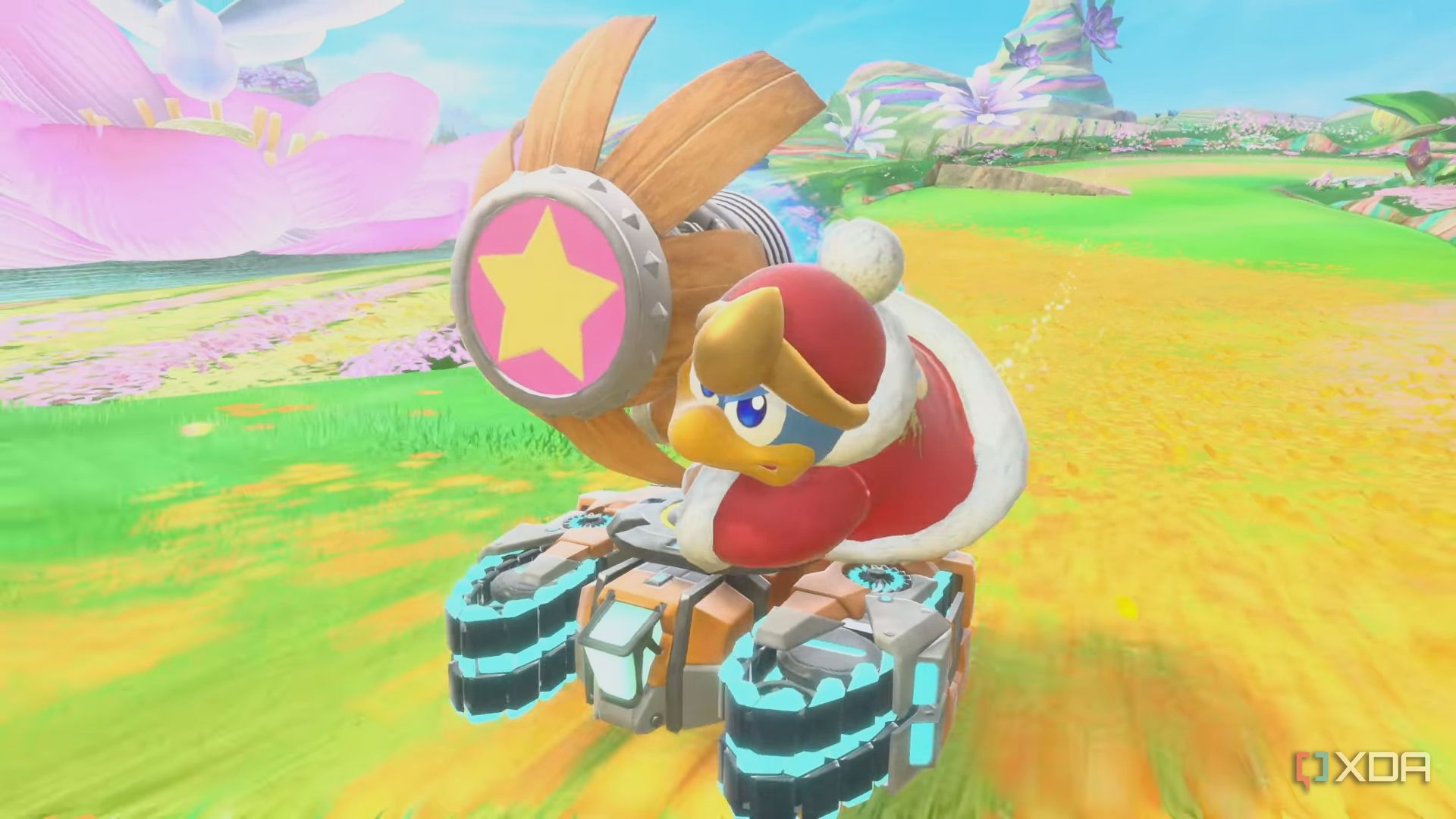 King Dedede uses his special ability in Kirby Air Riders