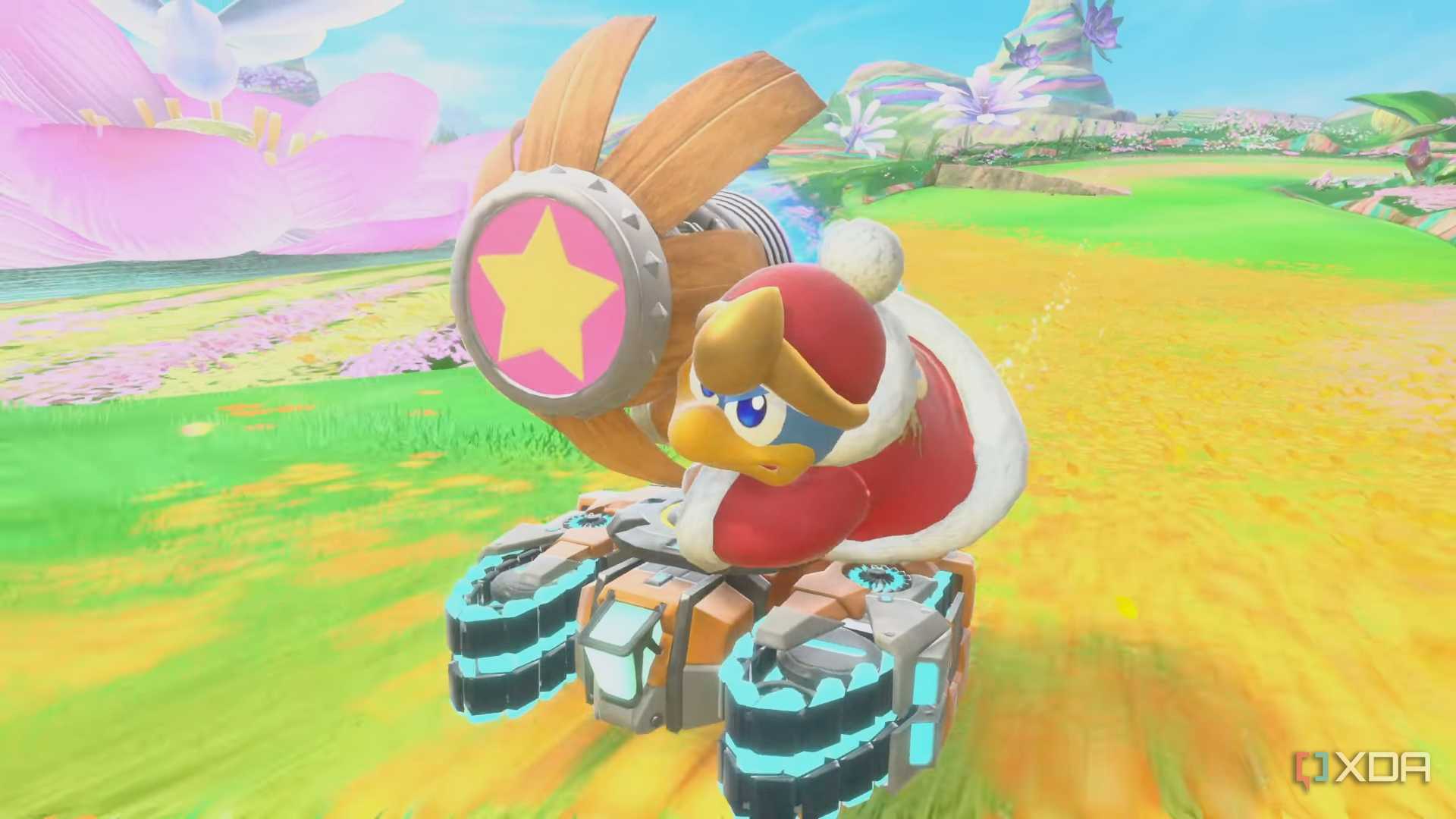 King Dedede uses his special ability in Kirby Air Riders