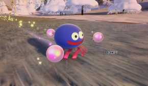 Gooey races down a track in Kirby Air Riders