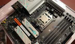 An image of an MSI motherboard with an AMD Ryzen 7600X3D installed.