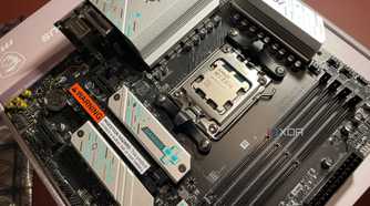 An image of an MSI motherboard with an AMD Ryzen 7600X3D installed.