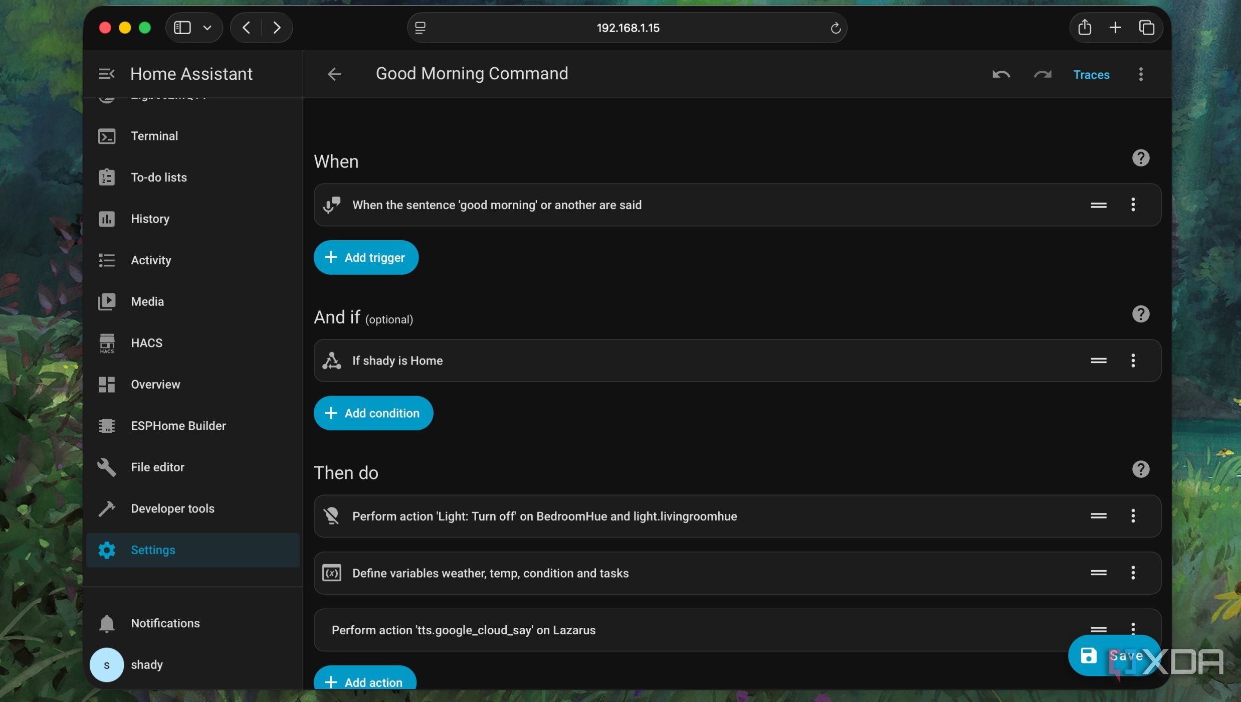 Adding Presence condition for Morning Voice Automation