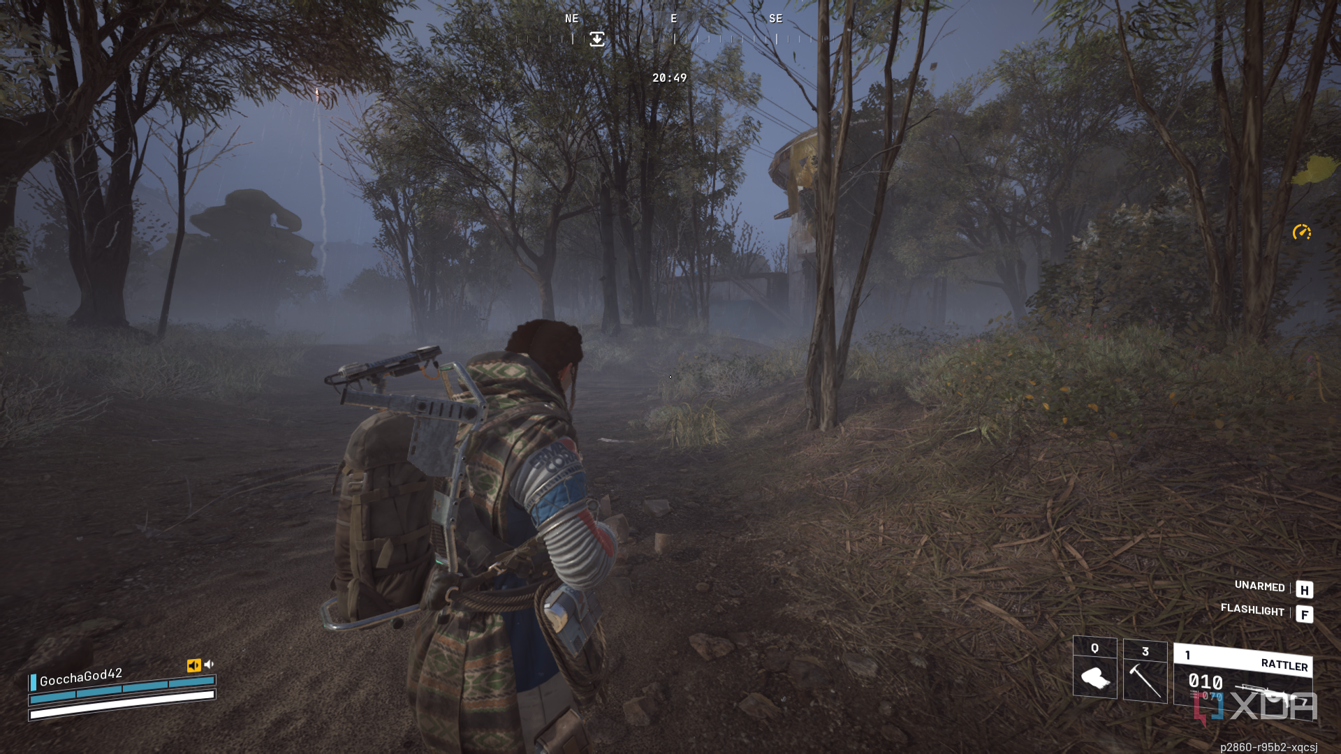 A screenshot from Arc Raiders running on an Nvidia GTX 1660 Ti.