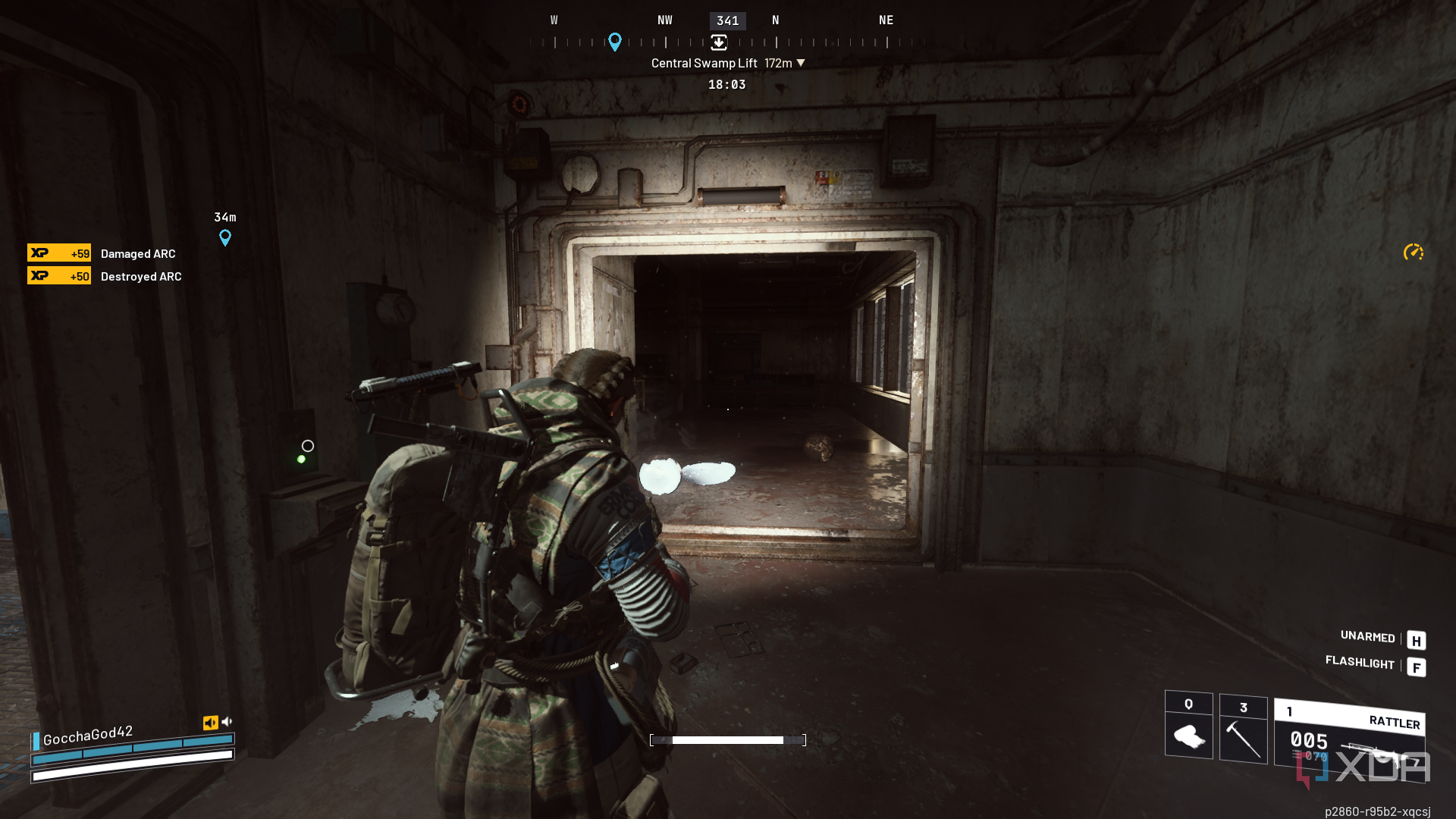 A screenshot from Arc Raiders running on an Nvidia GTX 1660 Ti.