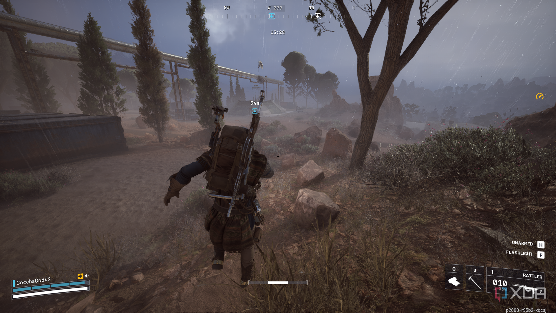 A screenshot from Arc Raiders running on an Nvidia RTX 3050 Ti mobile.