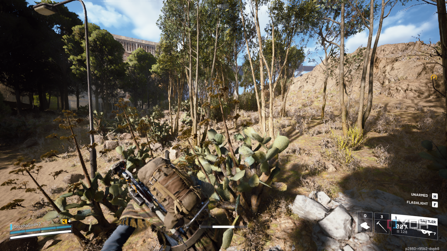 A screenshot from Arc Raiders running on an Nvidia RTX 3050 Ti mobile.