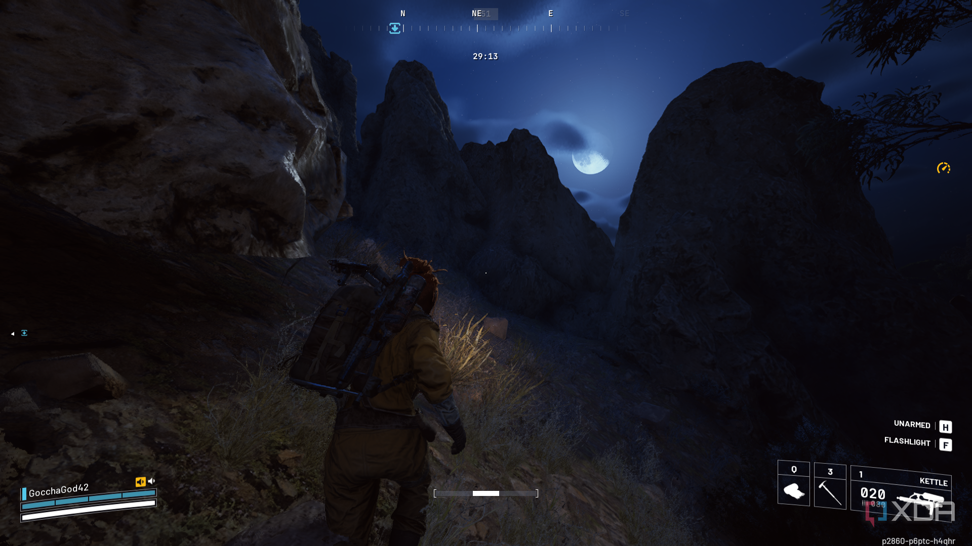 A screenshot from Arc Raiders running on an Nvidia RTX 3050 Ti mobile.
