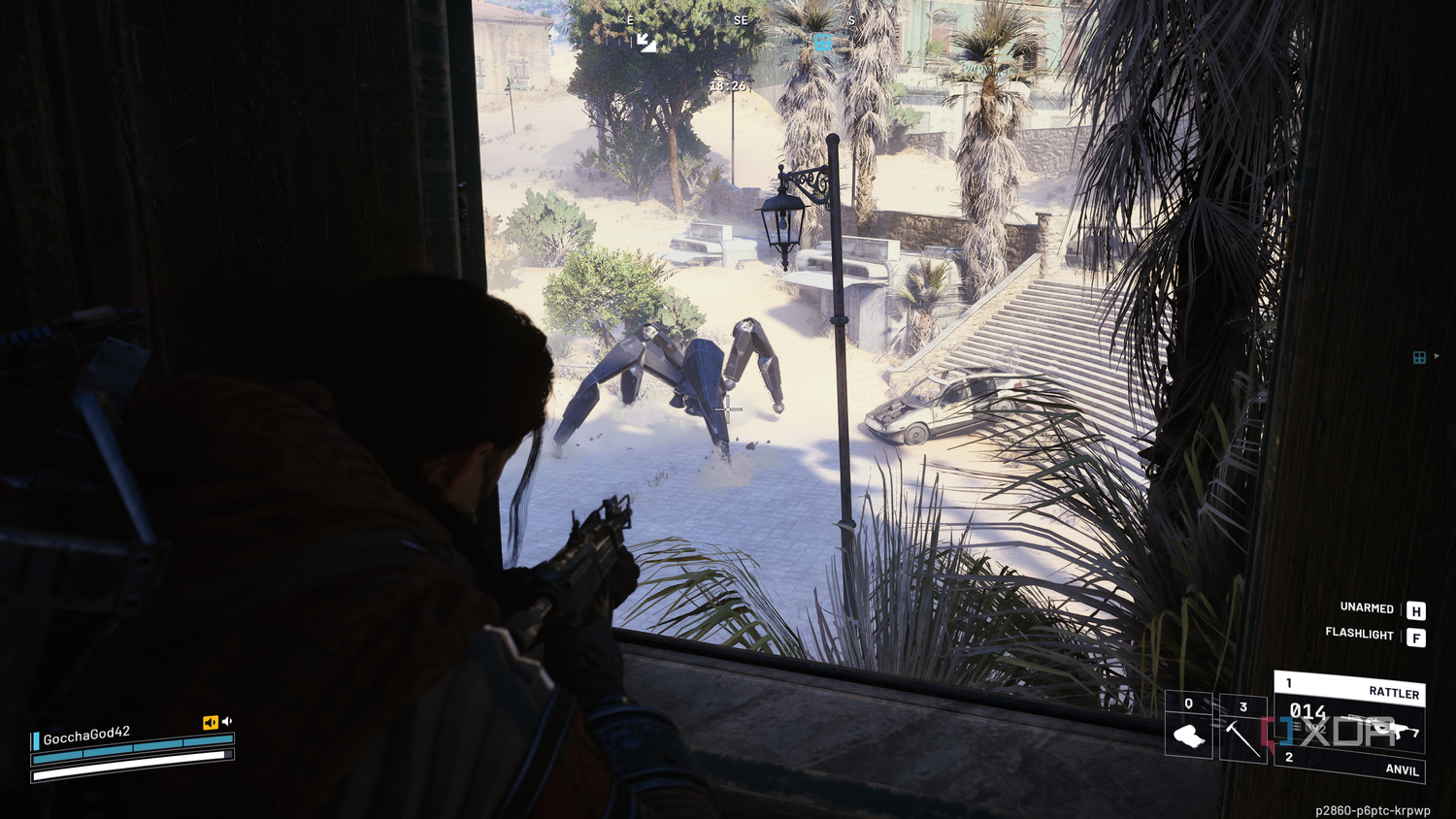 Hiding from a patrolling Leaper in Arc Raiders.