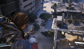 Aiming at a Bastion in Arc Raiders.