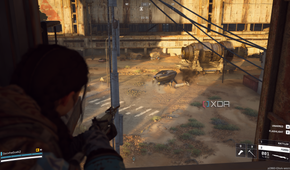 Spotting a patrolling ARC Bastion in Arc Raiders.