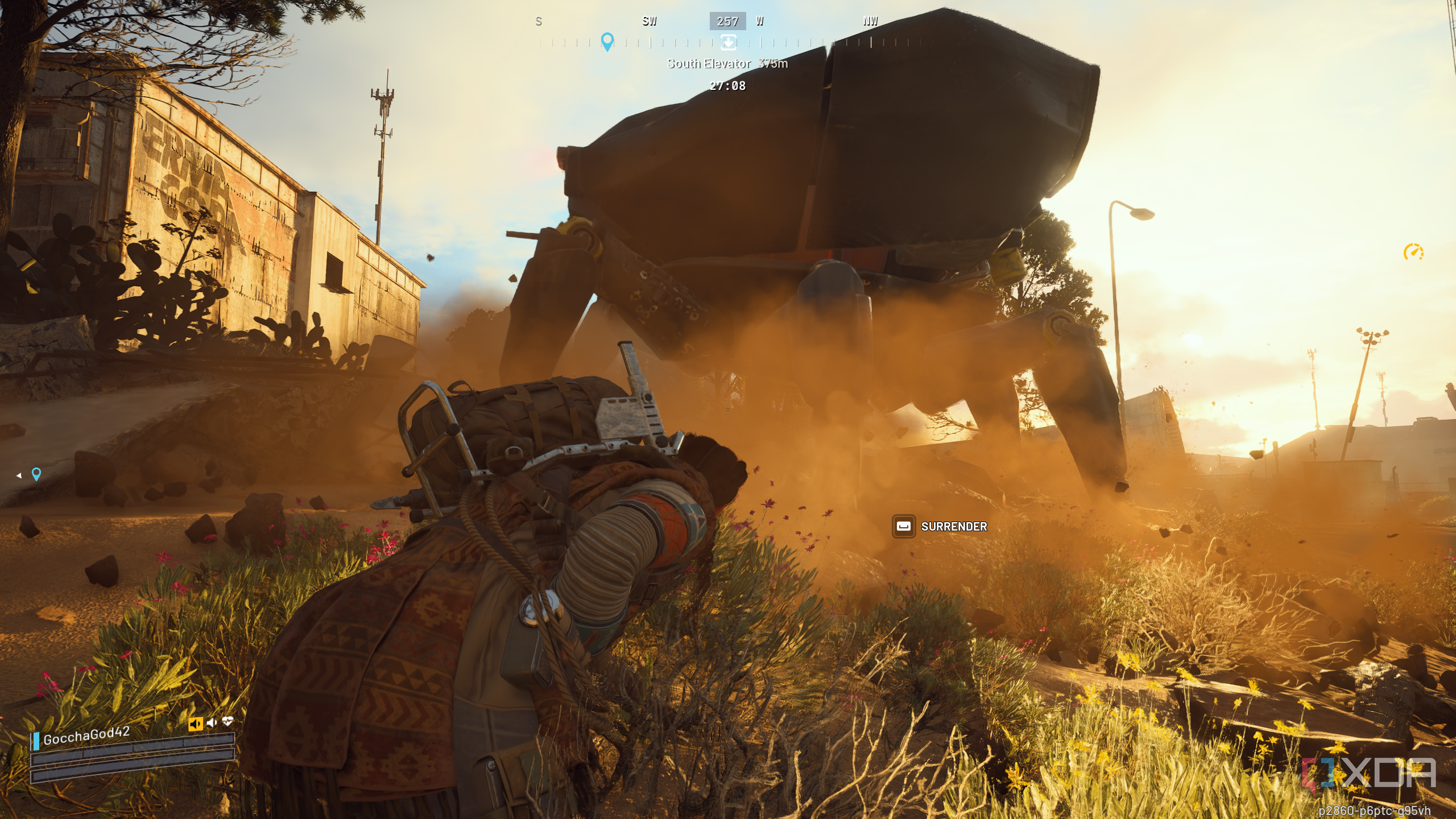 Being knocked down by a Bastion machine in Arc Raiders.