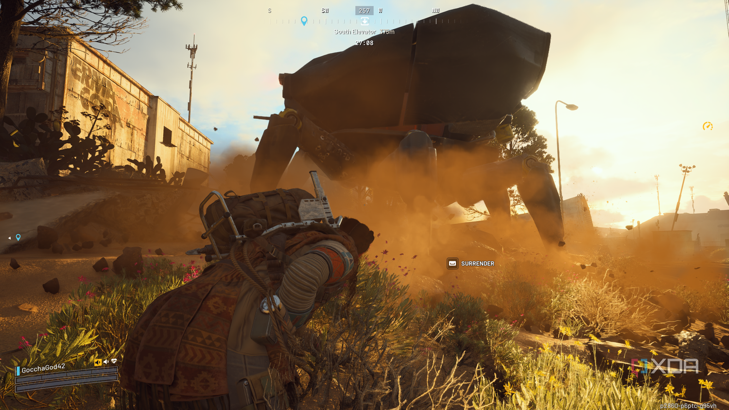 Being knocked down by a Bastion machine in Arc Raiders.