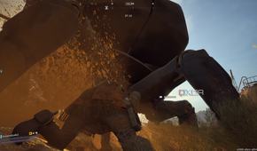 A Bastion trampling the player in Arc Raiders.