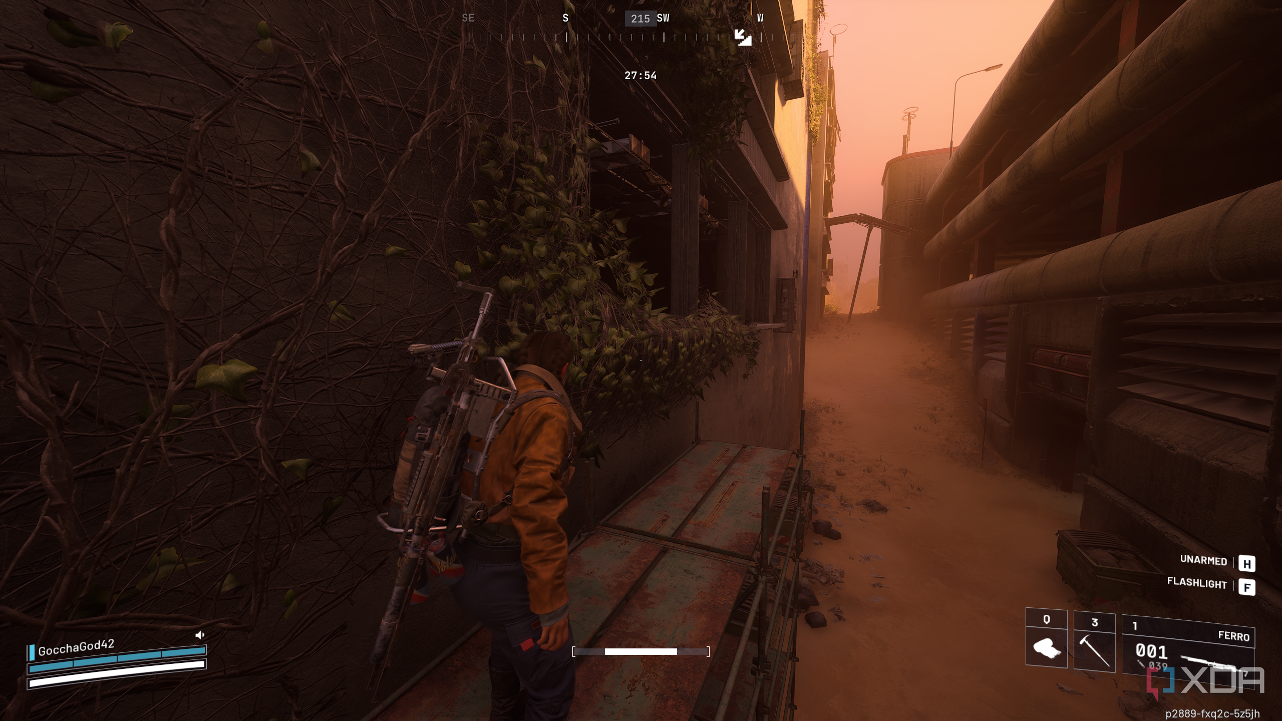 Climbing scaffolding in Arc Raiders.