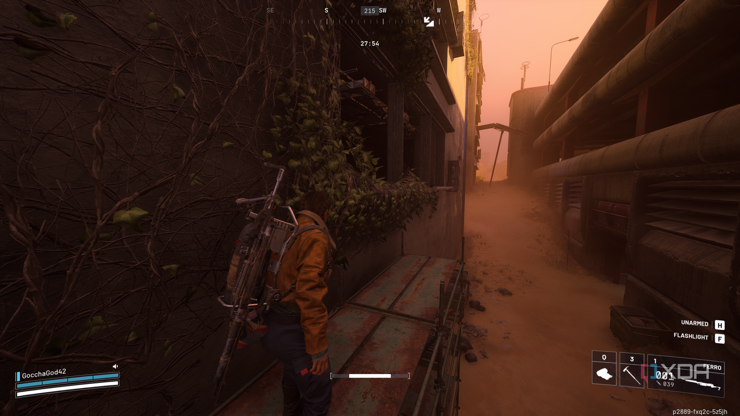 Climbing scaffolding in Arc Raiders.
