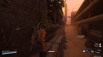 Climbing scaffolding in Arc Raiders.