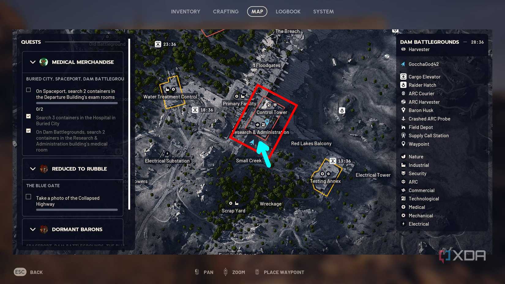The Research & Admin building in Arc Raiders' Dam Battlegrounds map.