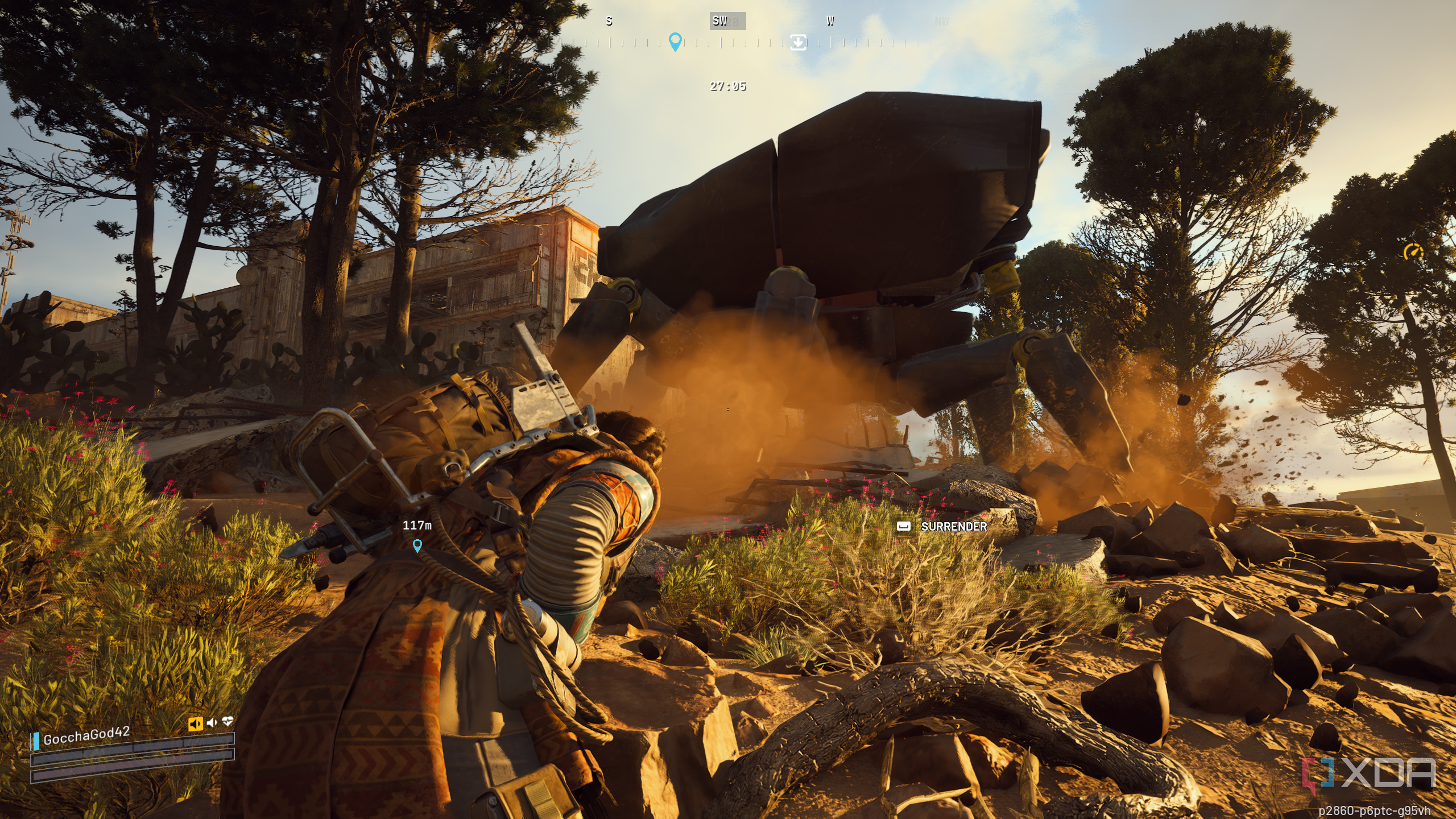 A Bastion downing a player in Arc Raiders.