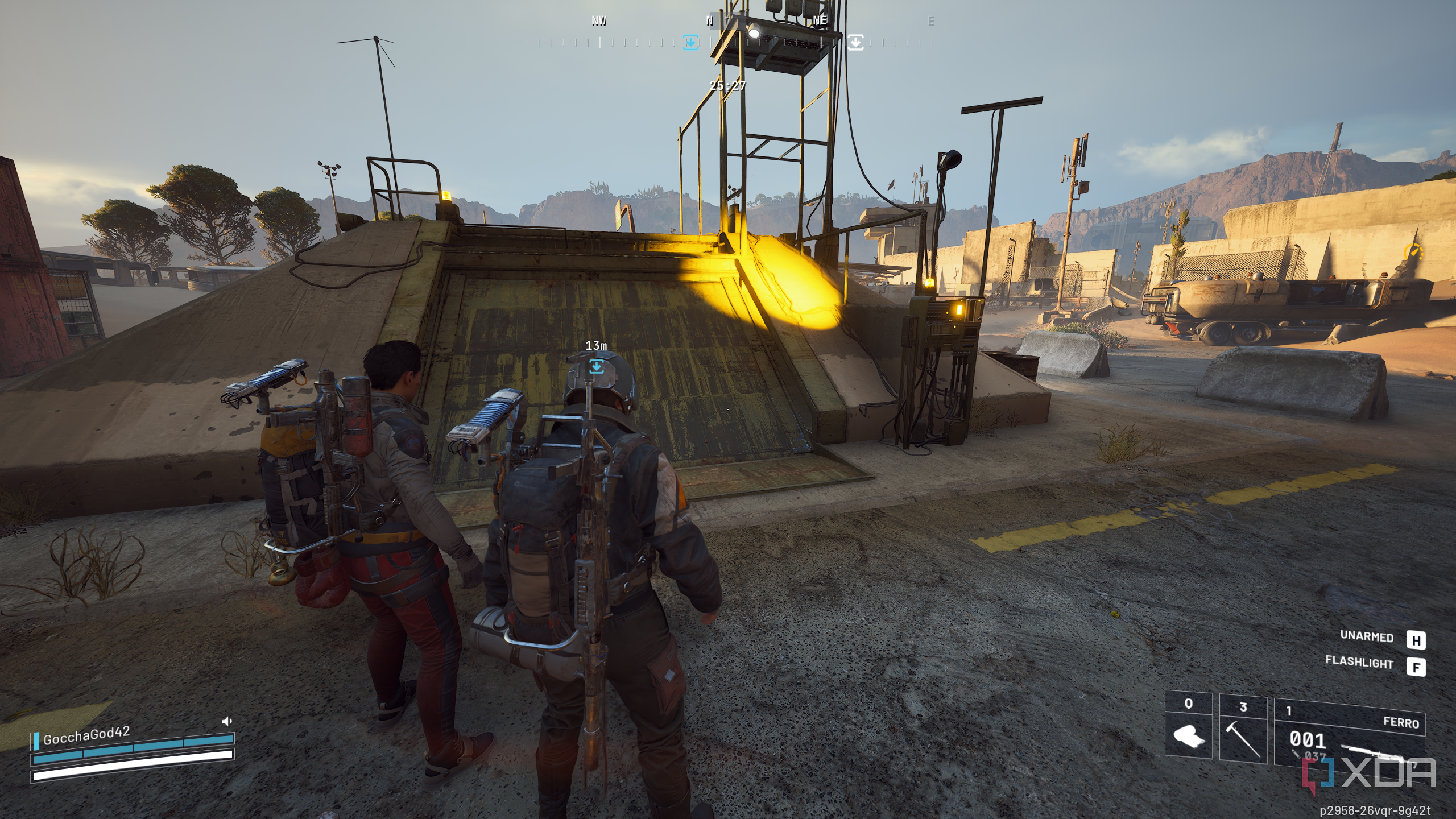 Waiting for an extraction elevator with another player in solos in Arc Raiders.