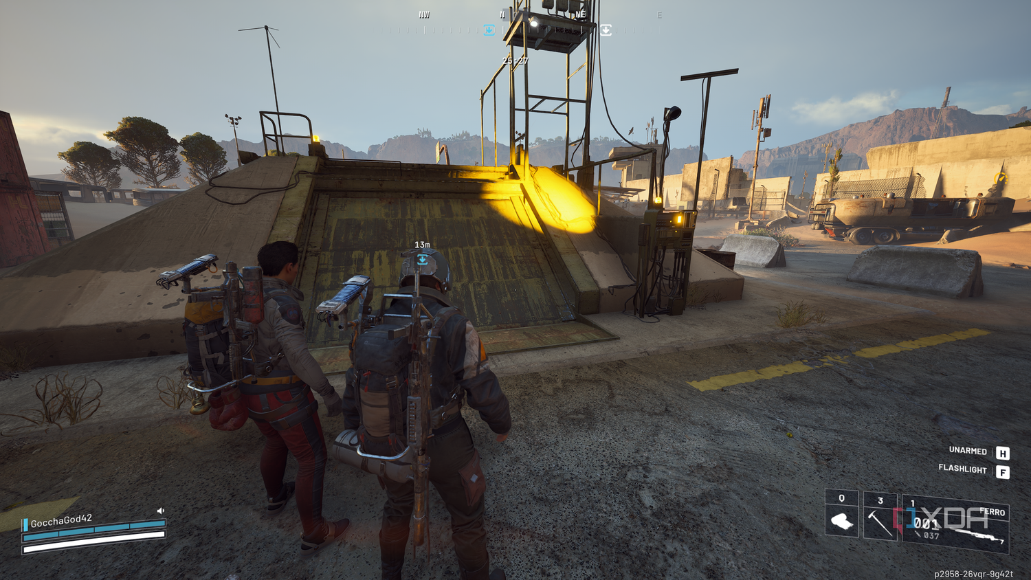 Waiting for an extraction elevator with another player in solos in Arc Raiders.