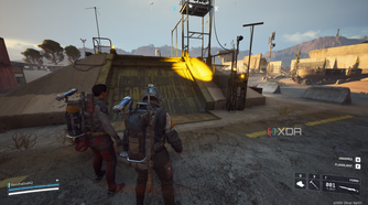 Waiting for an extraction elevator with another player in solos in Arc Raiders.