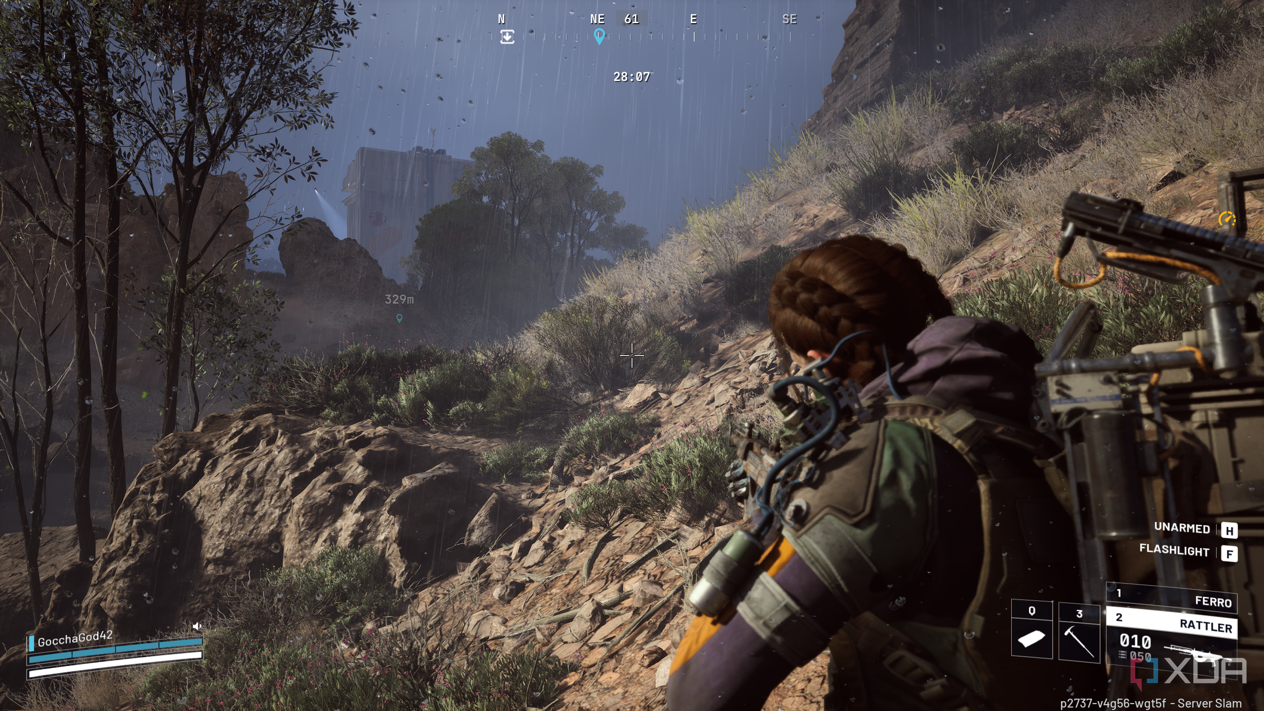 Aiming with a switched shoulder in Arc Raiders.
